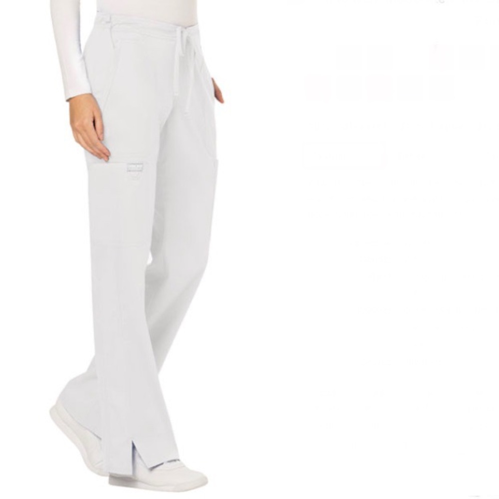 Midrise Moderate Flare Leg Scrub Pant (White)